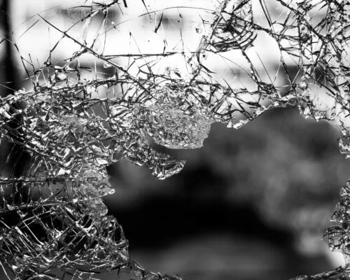 broken windshield