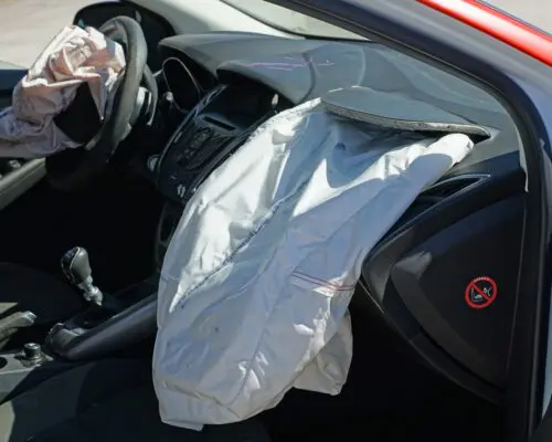deployed passenger side airbag