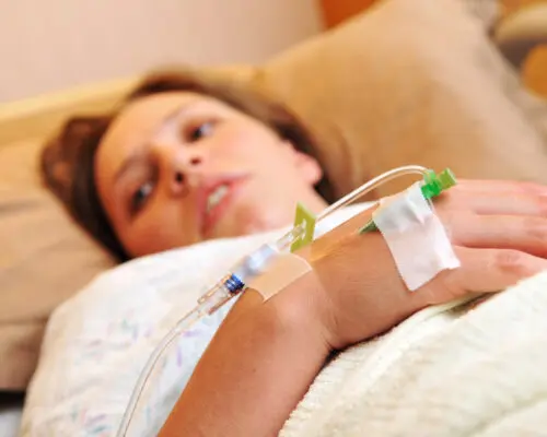 lady in hospital bed