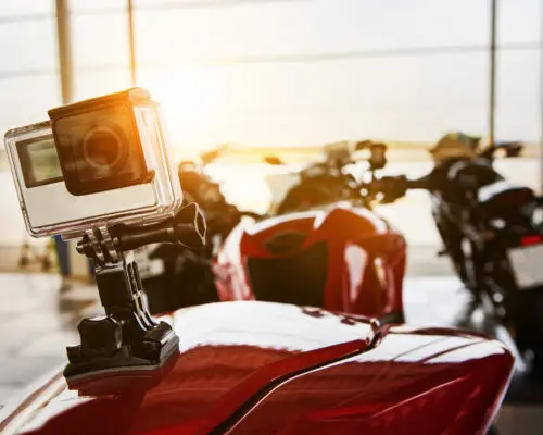 camera action record on motorcycle for safety traveling