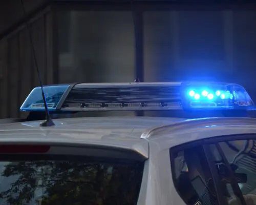 Police car emergency lights