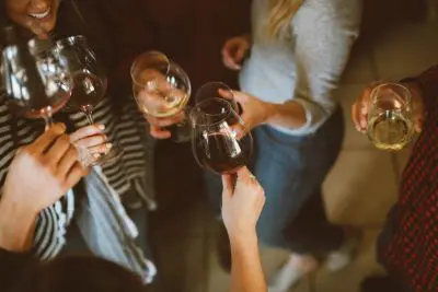 people drinking at party