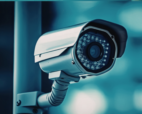 Security camera monitoring a public area, representing surveillance footage used as video evidence in Colorado Springs dram shop liability and DUI injury claims