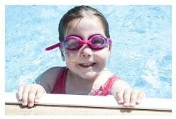 child in a swimming pool