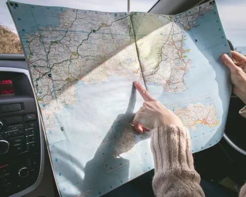person reading map