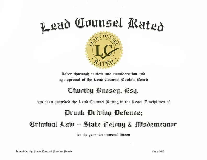 Certificate DUI Defense